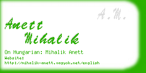 anett mihalik business card